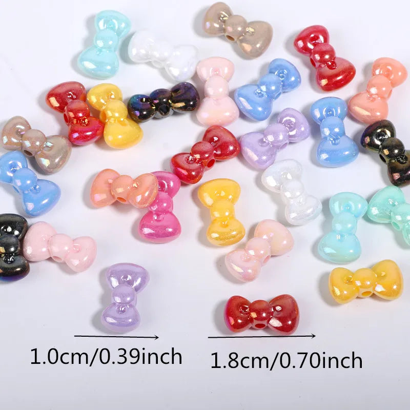Colorful UV Bowtie Acrylic Beads for Jewelry Making (50-Pack)