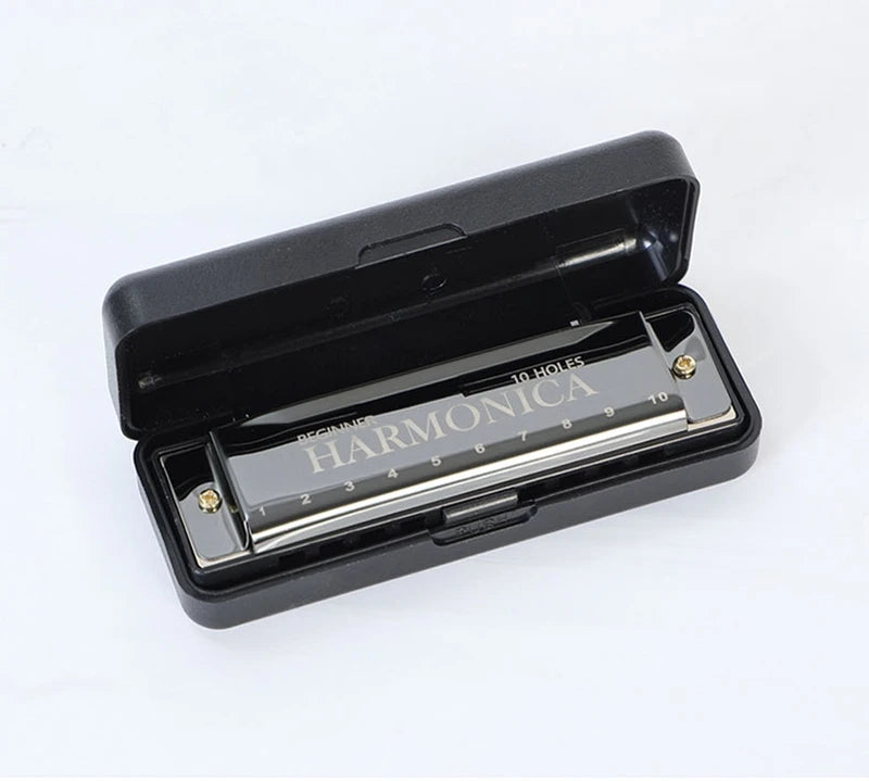 10-Hole Diatonic Harmonica in C with Storage Case