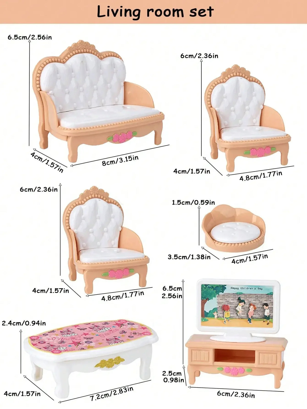 Mini Dollhouse Furniture Set – Bedroom & Kitchen Playset for Kids