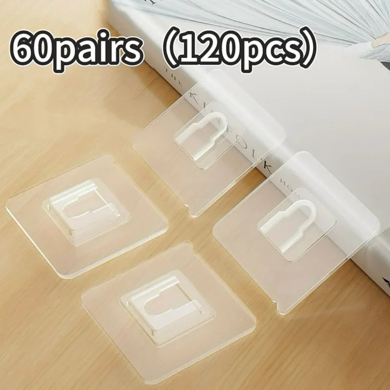 Clear Double-Sided Adhesive Wall Hooks