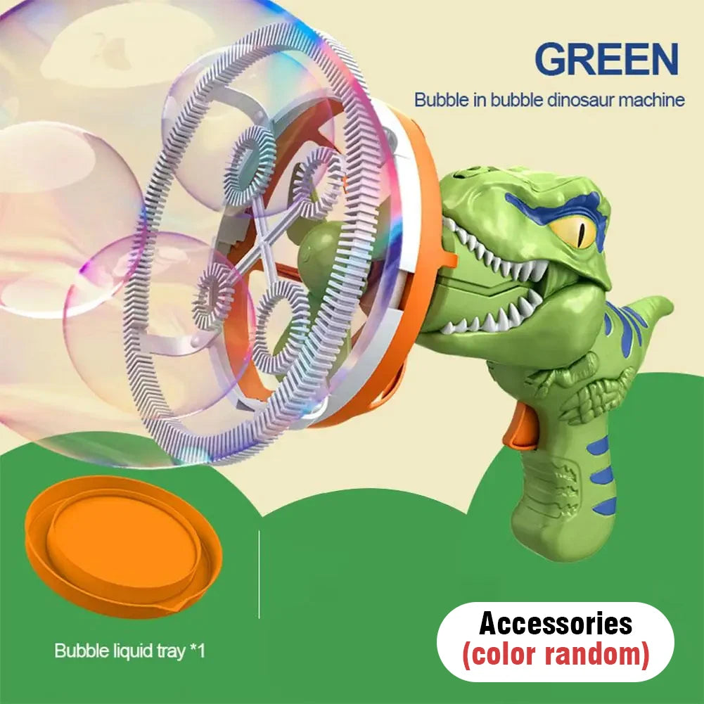 Dinosaur Bubble Gun – Automatic Light-Up Bubble Blower for Kids