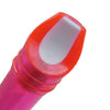A close-up view of a bright orange and pink recorder mouthpiece with a white section.