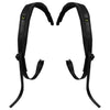A pair of black professional adjustable accordion straps.