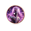 A fantasy witch figure with purple hair and glowing eyes is depicted on a circular challenge coin set.