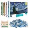 A box of a 1000-piece jigsaw puzzle featuring a night sky and landscape, with loose puzzle pieces scattered below.