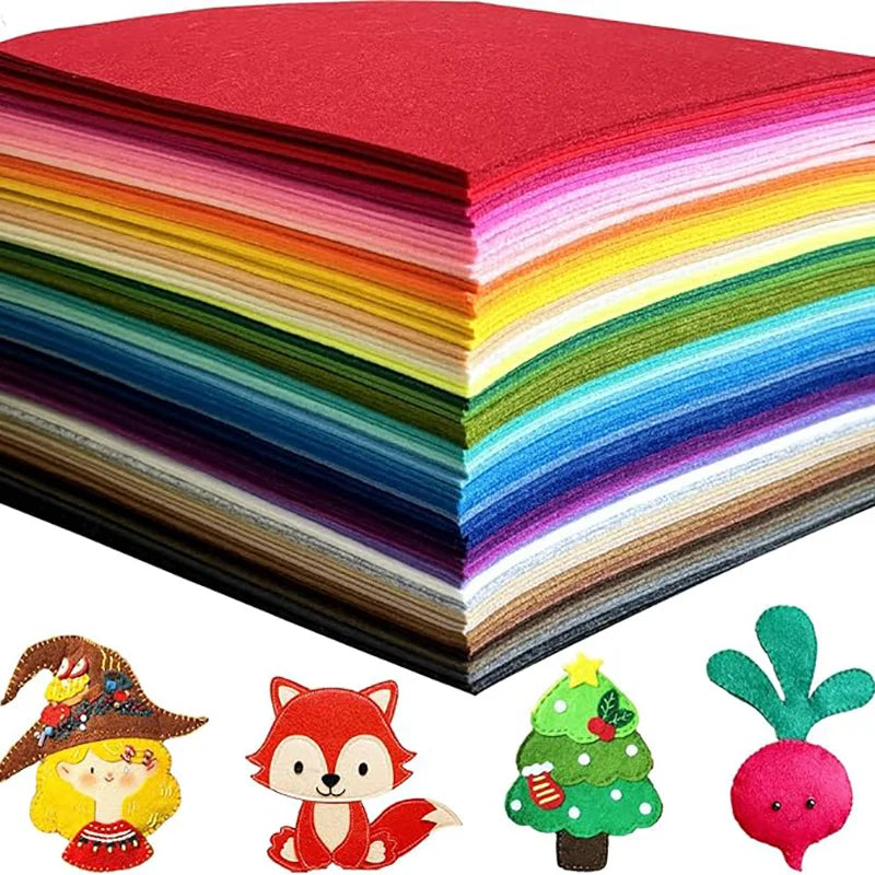 Assorted Color Felt Fabric Sheets for DIY Crafts and Sewing