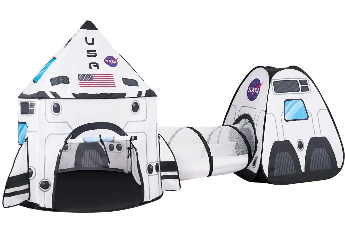 3-Piece Rocket Ship Play Tent Set with Tunnel and Cube