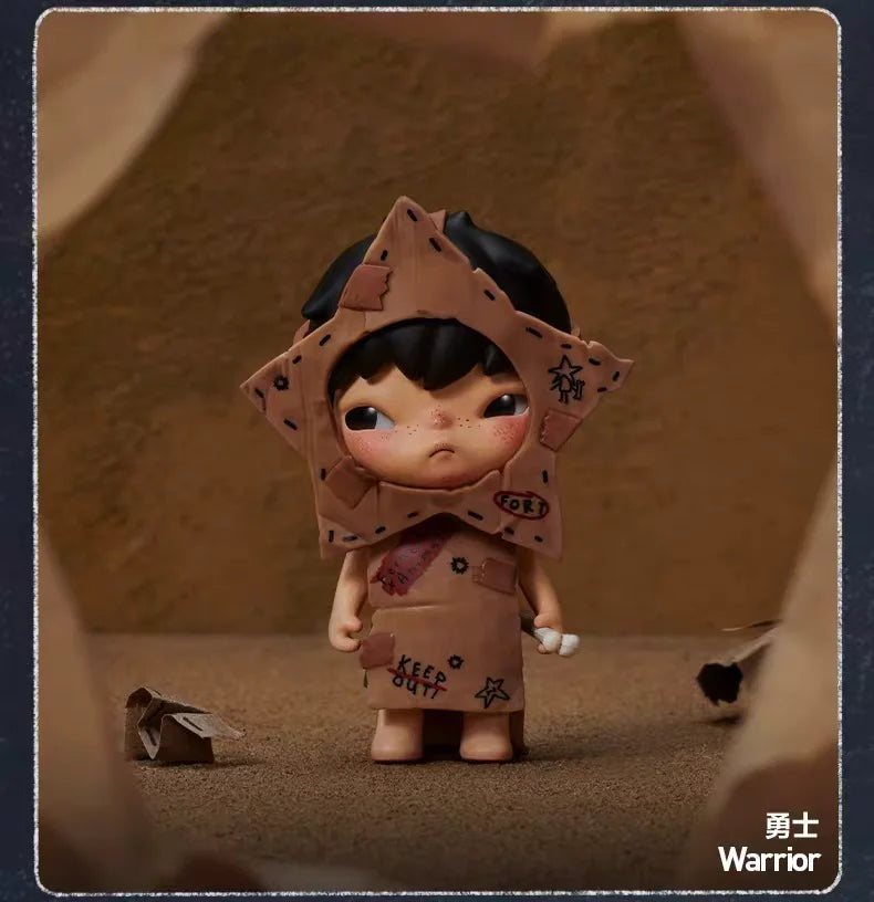 A brown collectible figurine of a character wearing a leaf-shaped mask and armor, set against a neutral background.