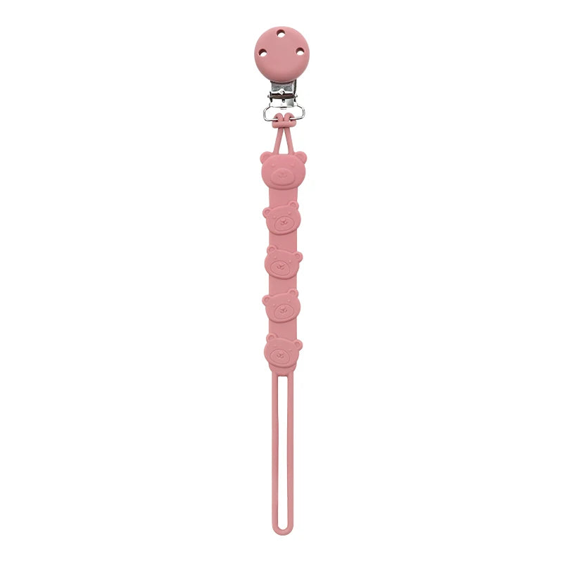3-in-1 Silicone Pacifier Clip with Adorable Cartoon Animal Design