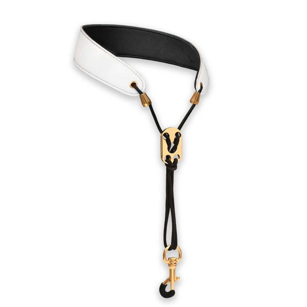 Comfortable Leather Saxophone Neck Strap with Adjustable Design