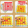 A set of wooden memory games featuring various shapes, numbers, and letters arranged on puzzle boards.