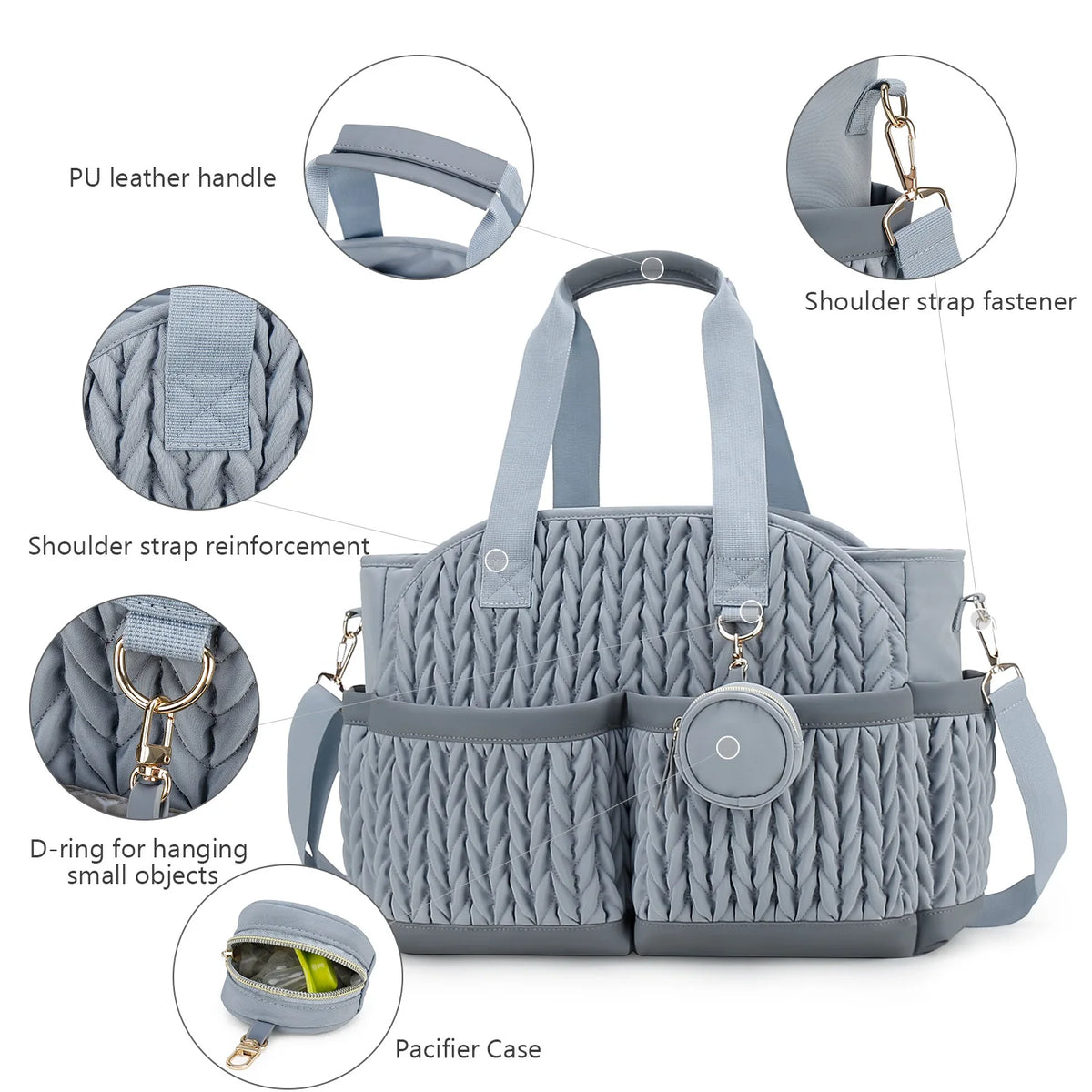 Waterproof Diaper Bag with Multiple Pockets for Parents