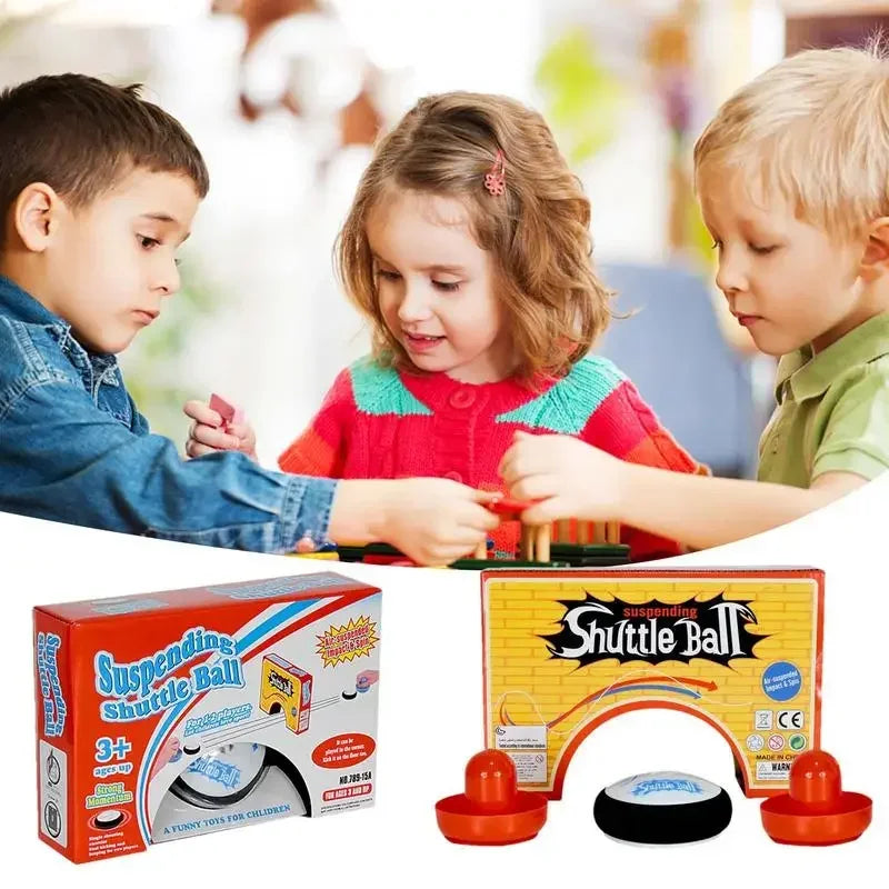 Mini Floating Shuttle Ball set with two pushers and a yellow arch