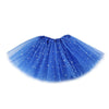 A royal blue sparkling tulle tutu dress for girls with a starry pattern.
