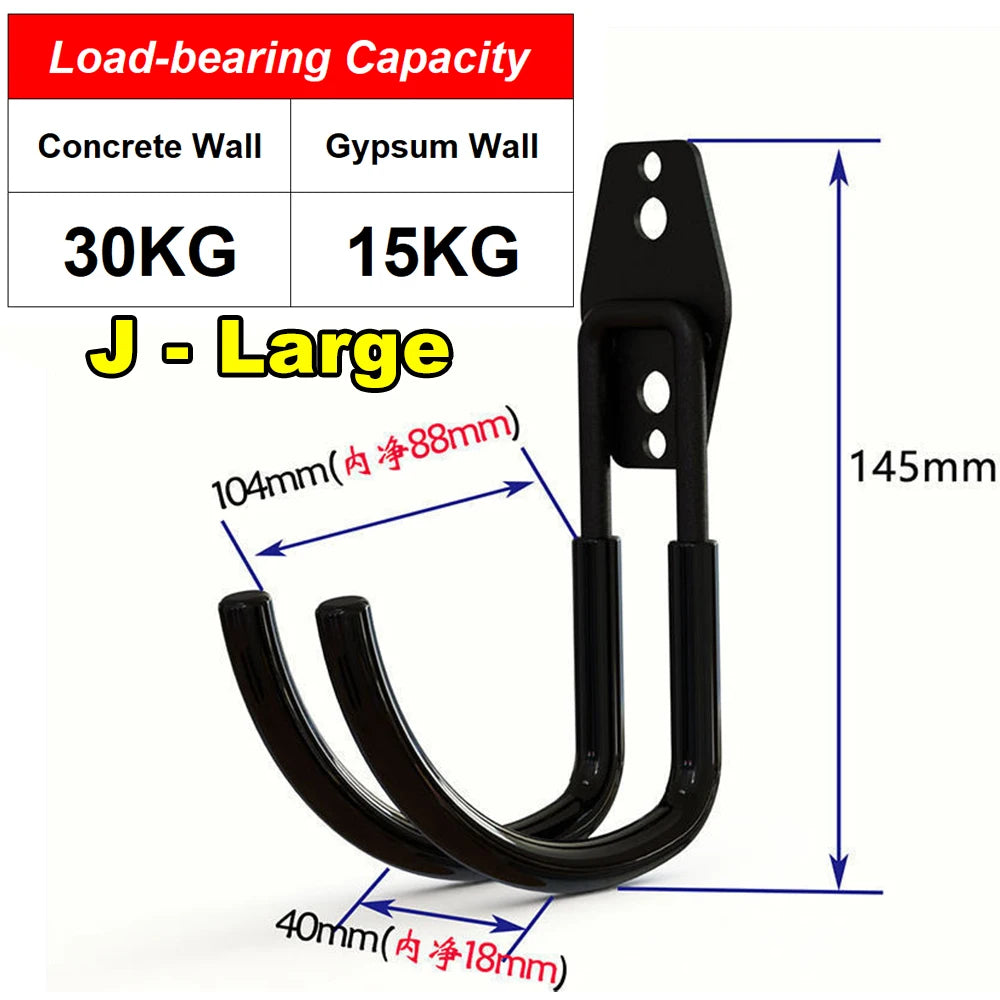 Heavy Duty Steel Wall Mount Hooks for Garage & Garden Organization