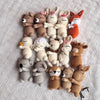 Handmade Amigurumi Plush Toy Set – Fox, Cow & Lamb Sleeping Dolls