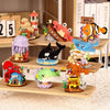 A set of ocean animal building blocks featuring a shark, crab, and clownfish toys.
