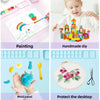 A set of kids washable silicone painting mats, a watercolor palette, and tools for creative painting activities.