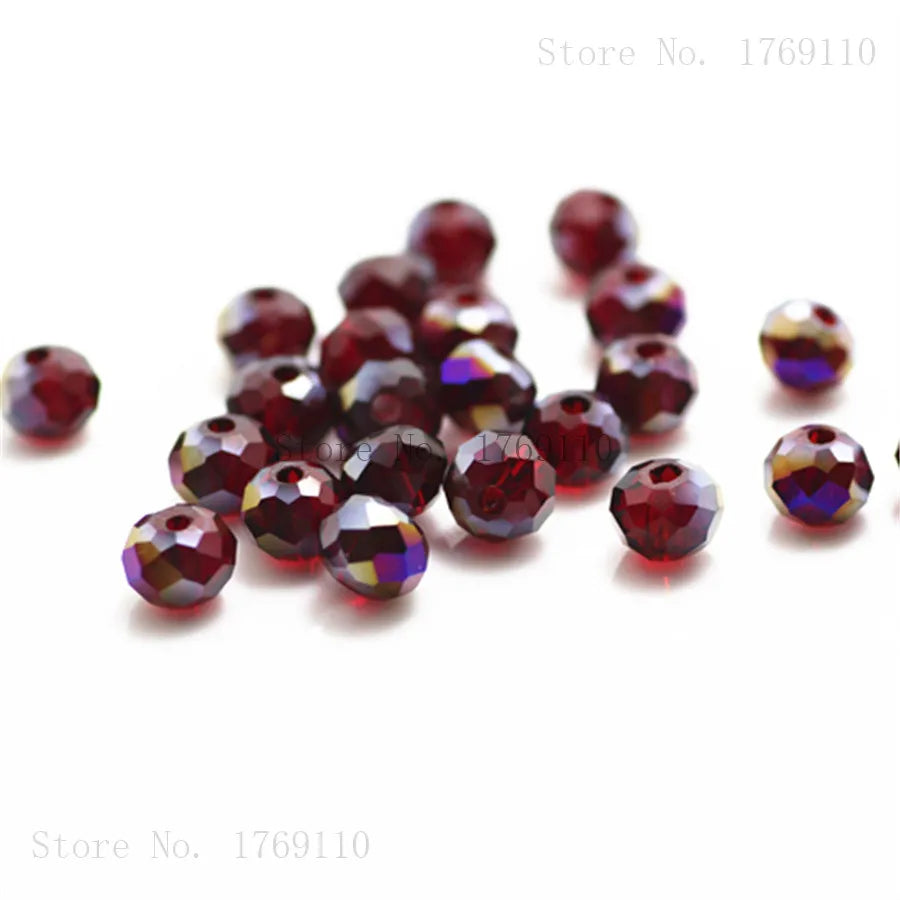 Faceted Crystal Glass Rondelle Beads for Jewelry Making