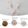 Crochet Bunny Rattle & Teether Toy with Wooden Ring