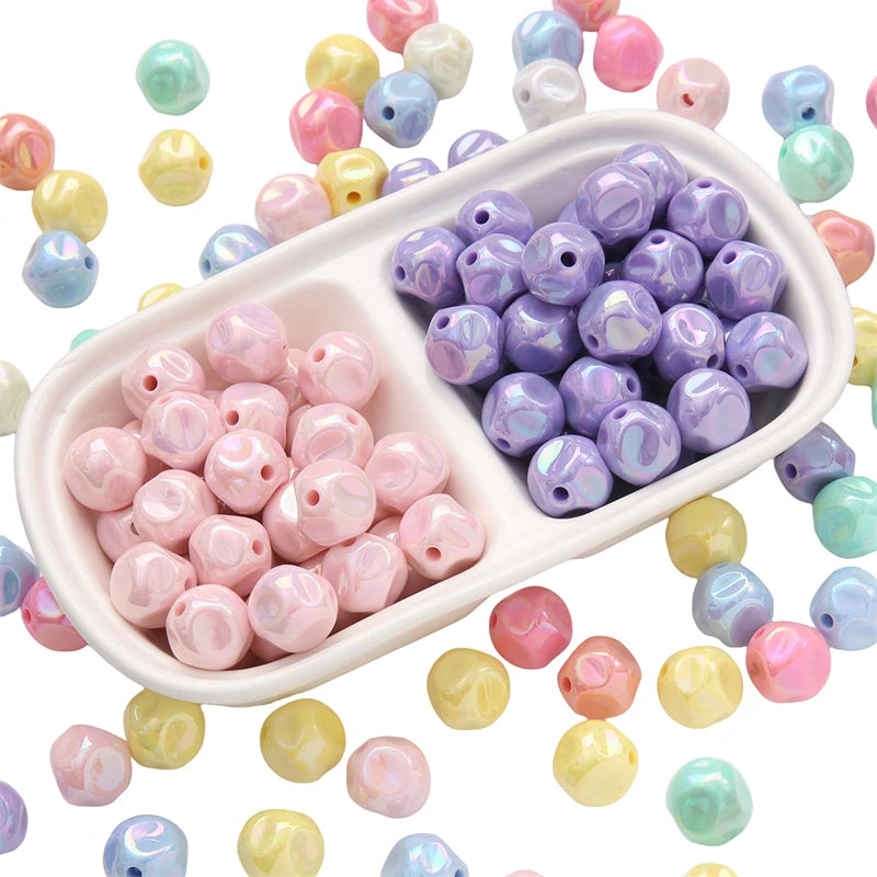 Galaxy Acrylic Beads for Jewelry Making – Round Spacer Beads in Candy Colors