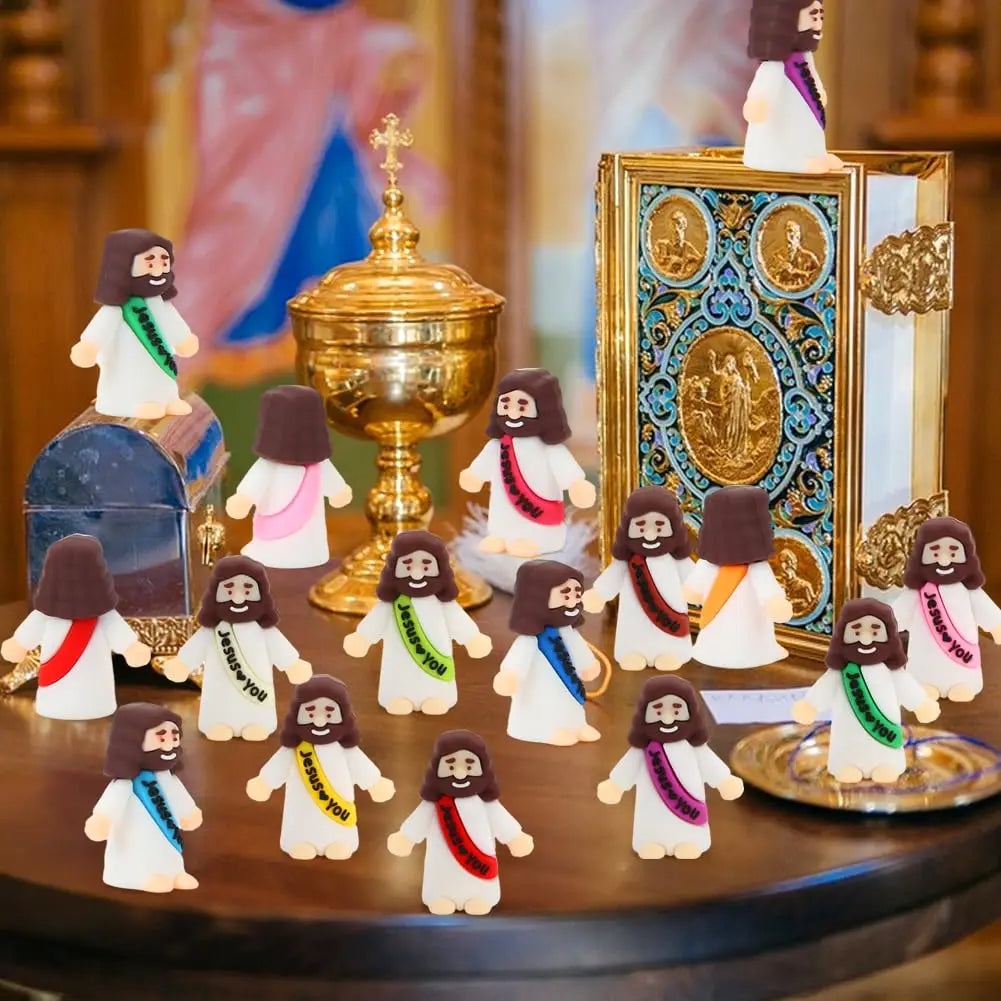 Mini Jesus Figurine Set for Easter Decorations