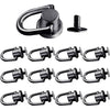 A set of vintage metal D-ring buckle clips and a separate screw shown for bags and straps.