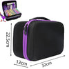 Black diamond painting storage bag with purple trim and a colorful accessory organizer inside