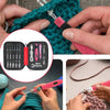 LED Lighted Crochet Hook Set with Interchangeable Heads and Built-in Stitch Counter