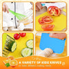 Montessori Kids Kitchen Tools Set with Safe Knives and Cutting Board