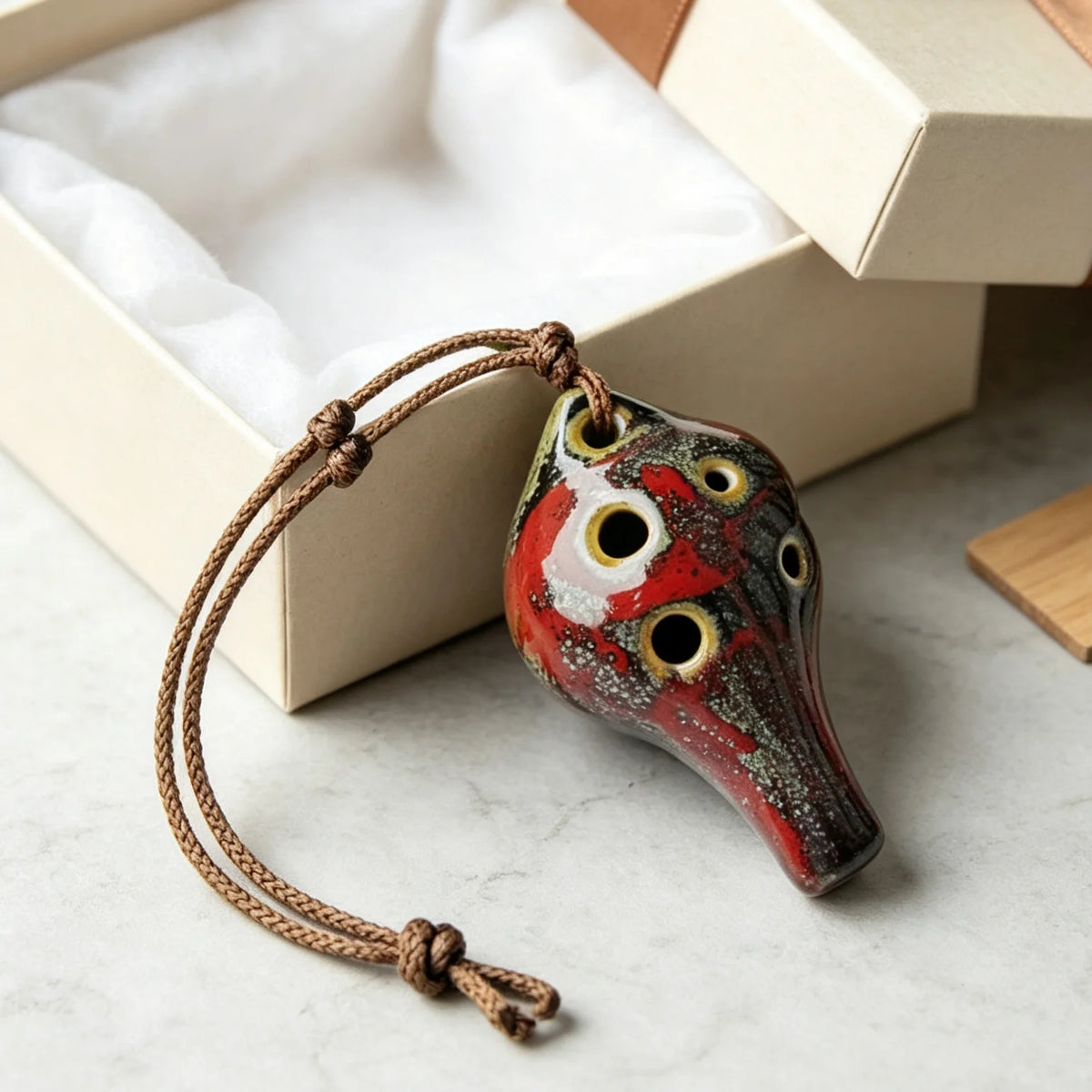 Ceramic 6-Hole Ocarina Pendant for Beginners
