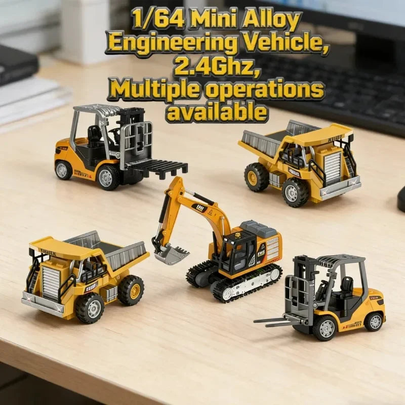 1:64 Scale Remote Control Engineering Vehicle with Lights and Sounds