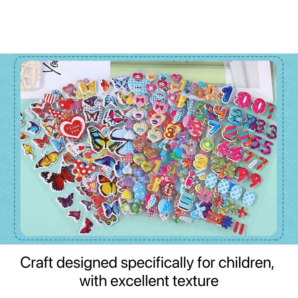 40 Mixed Puffy Animal & Cartoon Sticker Pack for Kids