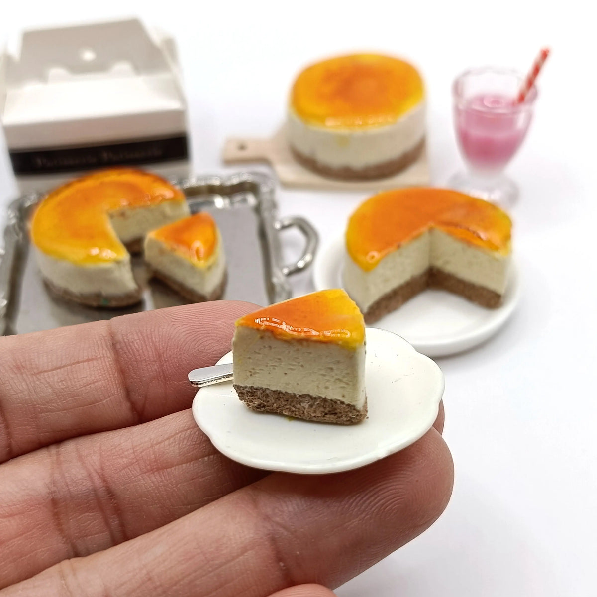 Miniature Cheese Cake for Dollhouse and 1:6 Scale Dolls