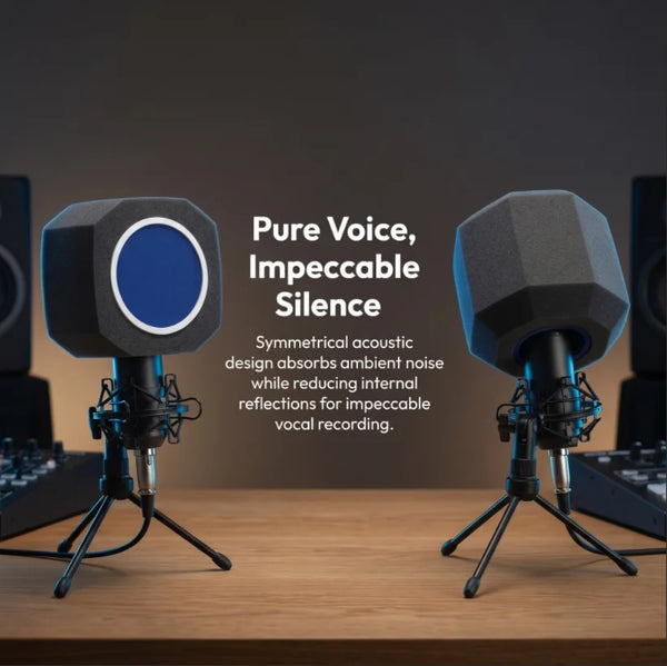 Studio Microphone Foam Isolation Shield with Pop Filter Windshield