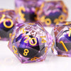 Liquid Core Polyhedral Dice Set – 7 Sharp-Edge Resin Dice with Swirling Quicksand