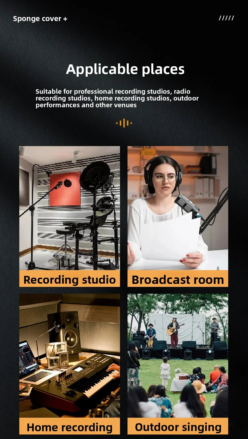 Studio Microphone Foam Isolation Shield with Pop Filter Windshield