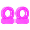 A pair of bright pink silicone rubber tire inserts for RC crawlers.