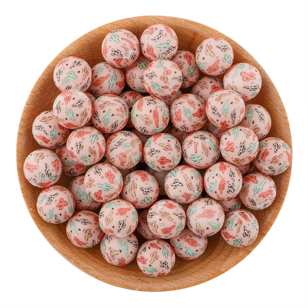 Pink Silicone Round Beads for DIY Jewelry Making