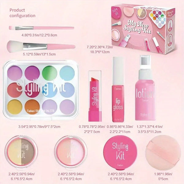 Pretend Play Makeup Set for Kids – 10-Piece Washable Toy Cosmetics