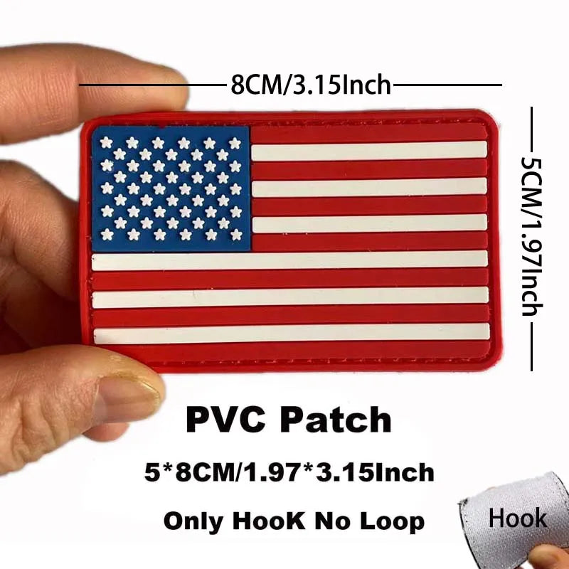 Reflective American Flag Tactical Patch with Glow-in-the-Dark Detail