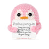 Handmade Knitted Penguin Doll with Inspirational Card
