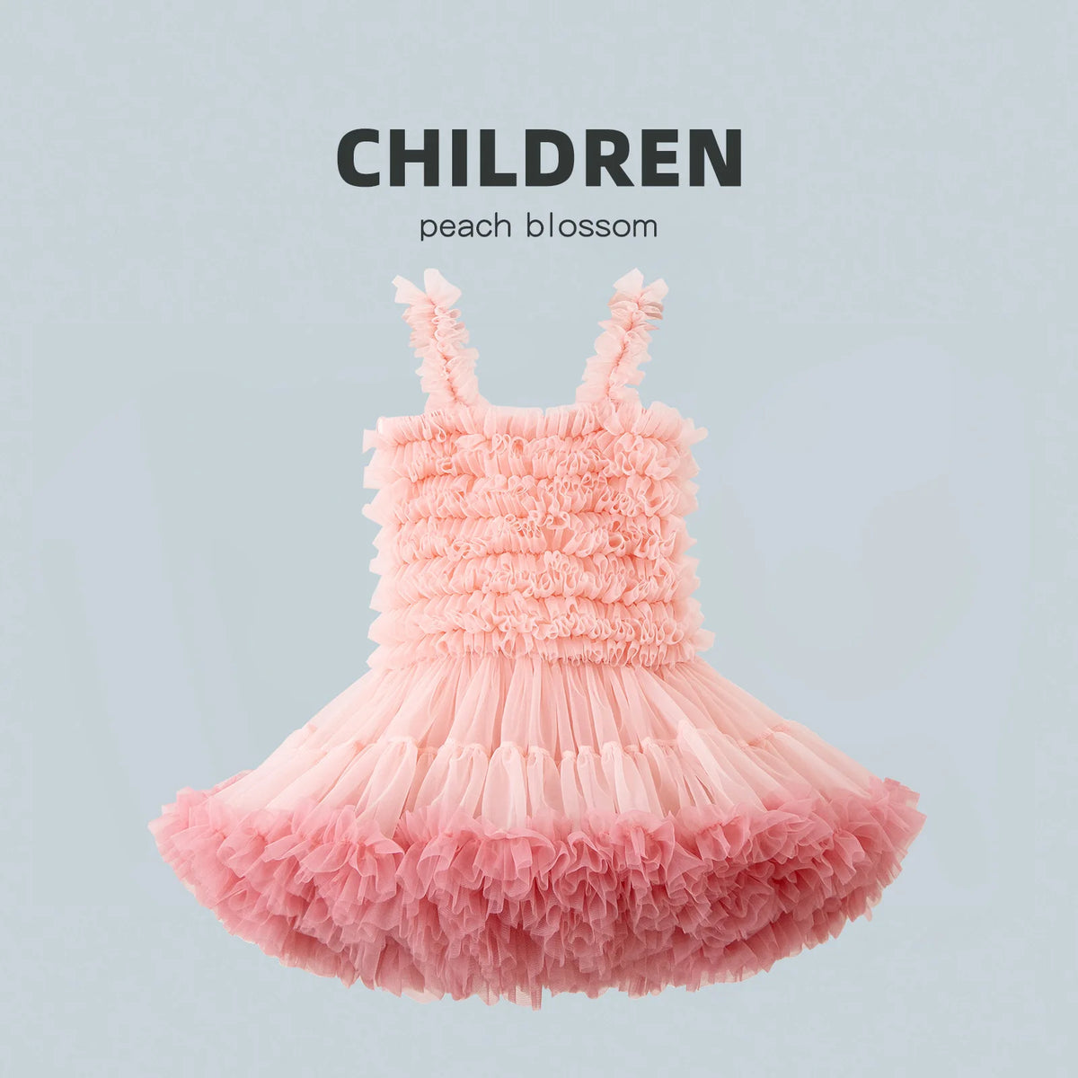 Children's Princess Tutu Dress with Ruffled Ball Gown Design