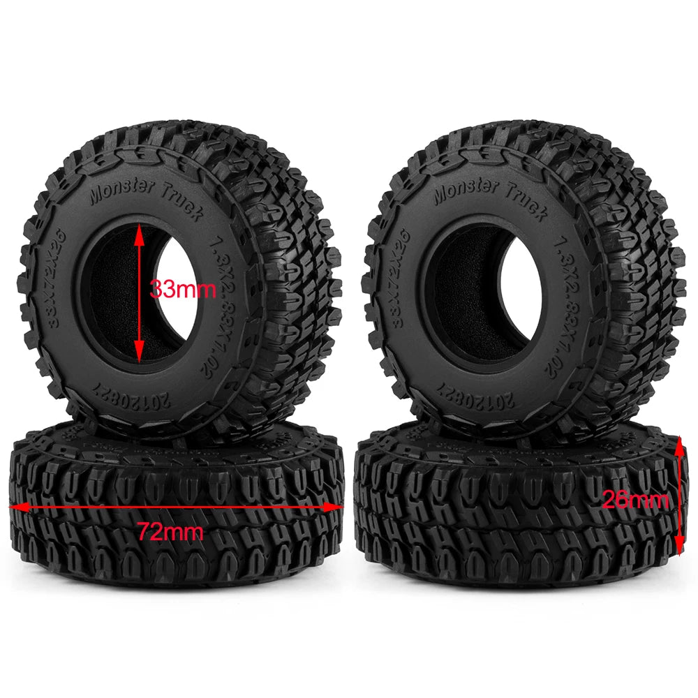 Mud Terrain RC Tires for 1/18 and 1/24 Micro Crawlers