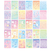 A grid of 30 colorful fantasy aesthetic stickers featuring various creatures, hearts, and whimsical elements for journaling.