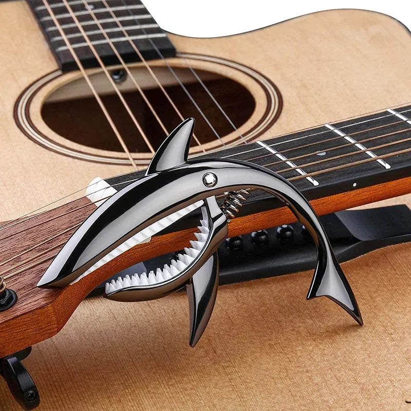 Zinc Alloy Shark Guitar Capo for Acoustic and Electric Guitars