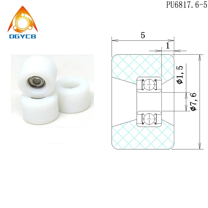 PU Coated Fingerboard Wheels with Precision Bearings (Set of 4)