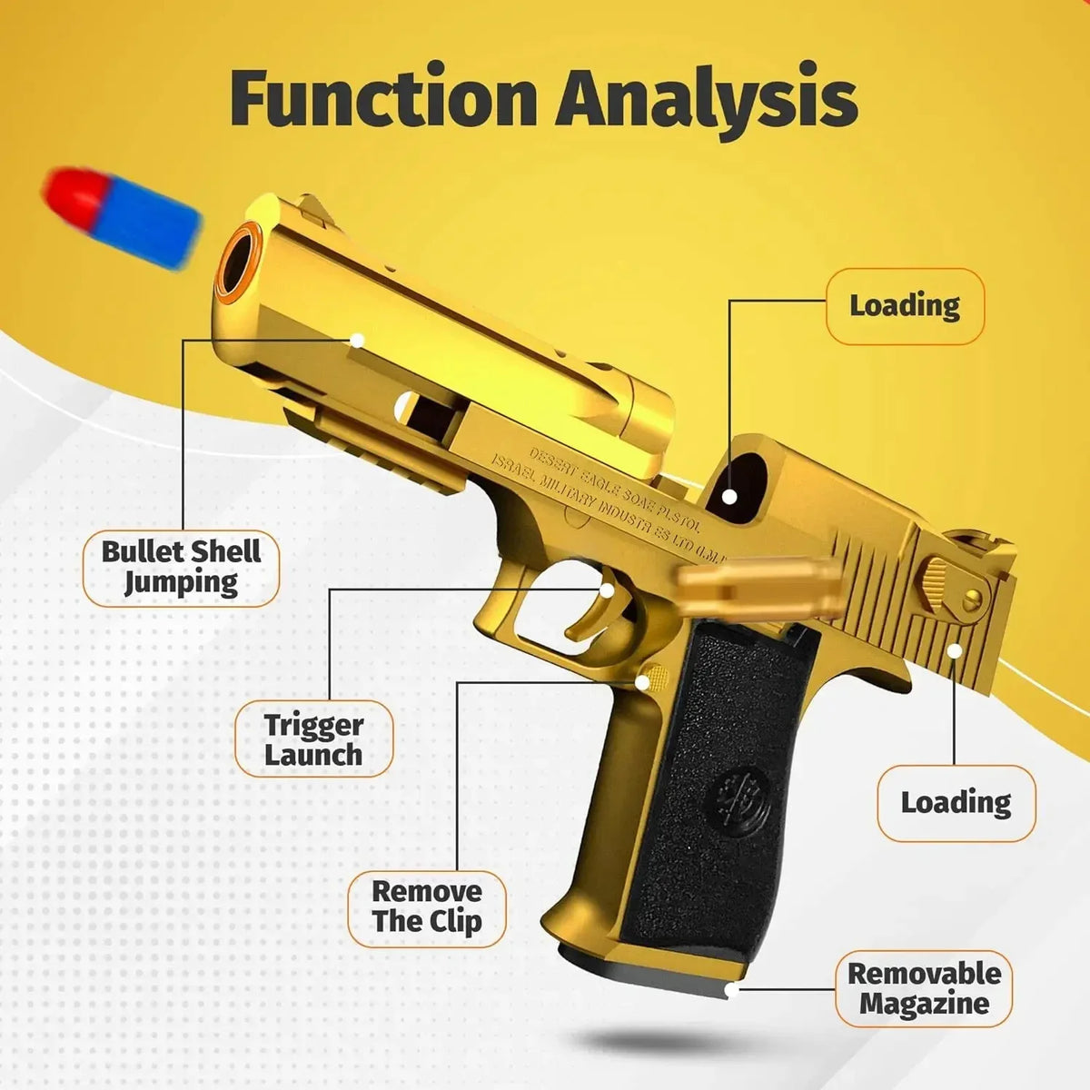 Foam Dart Blaster Toy Gun with Shell Ejecting Action