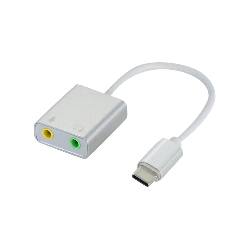 USB-C to 3.5mm Audio Adapter with Stereo Sound Card