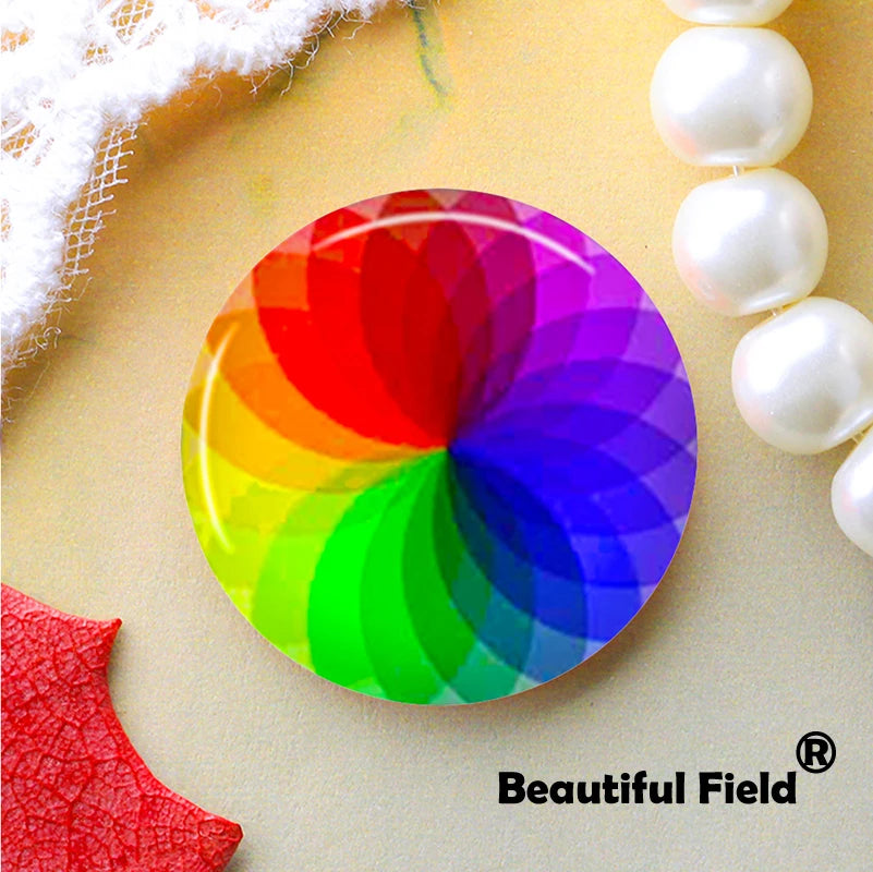 Handmade Rainbow Glass Cabochons for Jewelry Making
